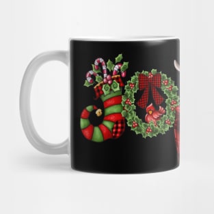 Christmas Joy Dwarf Stocking Reindeer White Pomeranian Mug